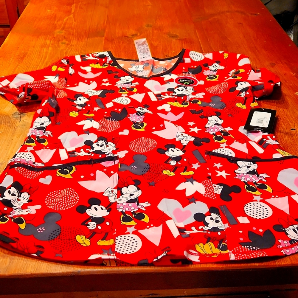 Disney Scrub Top Size S NWT